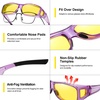 image:imageDUCO Night Driving Glasses Night Vision Glasses Fit Over Glasses for Men Women Polarized AntiGlare Pro Yellow Lens 8953YB05l Size Shine Purple Frame Night Vision Lens