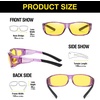 image:imageDUCO Night Driving Glasses Night Vision Glasses Fit Over Glasses for Men Women Polarized AntiGlare Pro Yellow Lens 8953YB05l Size Shine Purple Frame Night Vision Lens