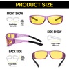 image:imageDUCO Night Driving Glasses Night Vision Glasses Fit Over Glasses for Men Women Polarized AntiGlare Pro Yellow Lens 8953YB06l Size Matte Purple Frame Night Vision Lens