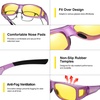 image:imageDUCO Night Driving Glasses Night Vision Glasses Fit Over Glasses for Men Women Polarized AntiGlare Pro Yellow Lens 8953YB06l Size Matte Purple Frame Night Vision Lens