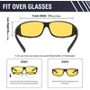 image:imageDUCO Night Driving Glasses Night Vision Glasses Fit Over Glasses for Men Women Polarized AntiGlare Pro Yellow Lens 8953YC01black Frame Night Vision Lens