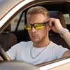 image:imageDUCO Night Driving Glasses Night Vision Glasses for Men Women Polarized AntiGlare UV400 Metal Frame Yellow Lens 8125YBright Black Frame Night Vision Lens