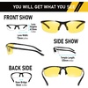 image:imageDUCO Night Driving Glasses Night Vision Glasses for Men Women Polarized AntiGlare UV400 Metal Frame Yellow Lens 8125YBright Black Frame Night Vision Lens