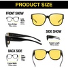 image:imageDUCO Night Driving Glasses Women Fit Over Glasses Night Vision Goggles Light Weight TR90 Frame Anti Glare Lens ABlack Frame Night Vision Lens