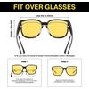 image:imageDUCO Night Driving Glasses Women Fit Over Glasses Night Vision Goggles Light Weight TR90 Frame Anti Glare Lens ABlack Frame Night Vision Lens