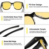 image:imageDUCO Night Driving Glasses Women Fit Over Glasses Night Vision Goggles Light Weight TR90 Frame Anti Glare Lens ABlack Frame Night Vision Lens