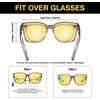 image:imageDUCO Night Driving Glasses Women Fit Over Glasses Night Vision Goggles Light Weight TR90 Frame Anti Glare Lens ATransparent Gray Frame Night Vision Lens
