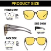 image:imageDUCO Night Driving Glasses Women Fit Over Glasses Night Vision Goggles Light Weight TR90 Frame Anti Glare Lens ATransparent Gray Frame Night Vision Lens