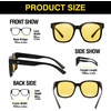 image:imageDUCO Night Driving Glasses Women Fit Over Glasses Night Vision Goggles Light Weight TR90 Frame Anti Glare Lens BBlack Frame Night Vision Lens