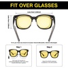 image:imageDUCO Night Driving Glasses Women Fit Over Glasses Night Vision Goggles Light Weight TR90 Frame Anti Glare Lens BBlack Frame Night Vision Lens