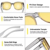 image:imageDUCO Night Driving Glasses Women Fit Over Glasses Night Vision Goggles Light Weight TR90 Frame Anti Glare Lens BTransparent Gray Frame Night Vision Lens