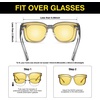 image:imageDUCO Night Driving Glasses Women Fit Over Glasses Night Vision Goggles Light Weight TR90 Frame Anti Glare Lens BTransparent Gray Frame Night Vision Lens