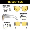 image:imageDUCO Night Driving Glasses Women Fit Over Glasses Night Vision Goggles Light Weight TR90 Frame Anti Glare Lens BTransparent Gray Frame Night Vision Lens