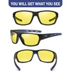 image:imageDUCO Night Driving Glasses for Men Women Antiglare HD Polarized Yellow Tinted Sunglasses UV400 Protection DC6201YBlack Frame Blue Temple Night Vision Lens