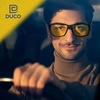 image:imageDUCO Night Driving Glasses for Men Women Antiglare HD Polarized Yellow Tinted Sunglasses UV400 Protection DC6201YBlack Frame Blue Temple Night Vision Lens