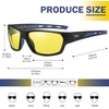 image:imageDUCO Night Driving Glasses for Men Women Antiglare HD Polarized Yellow Tinted Sunglasses UV400 Protection DC6201YBlack Frame Blue Temple Night Vision Lens