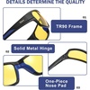 image:imageDUCO Night Driving Glasses for Men Women Antiglare HD Polarized Yellow Tinted Sunglasses UV400 Protection DC6201YBlack Frame Blue Temple Night Vision Lens