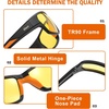 image:imageDUCO Night Driving Glasses for Men Women Antiglare HD Polarized Yellow Tinted Sunglasses UV400 Protection DC6201YBlack Frame Orange Temple Night Vision Lens