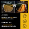 image:imageDUCO Night Vision Driving Glasses Fit Over Glasses for Men and Women Anti Glare Polarized Yellow Nighttime Lens D02Transparent Gray Frame Night Vision Lens