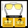 image:imageDUCO Night Vision Driving Glasses Fit Over Glasses for Men and Women Anti Glare Polarized Yellow Nighttime Lens D02Transparent Gray Frame Night Vision Lens