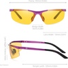 image:imageDUCO Night Vision Driving Glasses for Men Anti Glare Polarized HD Lens Fashion Nighttime Running Fishing Glasses DC8125Purple Frame Night Vision Lens