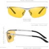 image:imageDUCO Night Vision Driving Glasses for Men Anti Glare Polarized HD Lens Fashion Nighttime Running Fishing Glasses DC8125Silver Frame Night Vision Lens