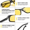 image:imageDUCO Night Vision Glasses For Men Night Time Driving Glasses For Men Anti Glare Black Square 9018Y Black Frame Night Vision Lens
