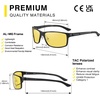image:imageDUCO Night Vision Glasses For Men Night Time Driving Glasses For Men Anti Glare Black Square 9018Y Black Frame Night Vision Lens