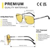 image:imageDUCO Night Vision Glasses For Men Night Time Driving Glasses For Men Anti Glare Black Square 9018Y Gun Frame Night Vision Lens