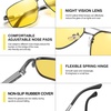 image:imageDUCO Night Vision Glasses For Men Night Time Driving Glasses For Men Anti Glare Black Square 9018Y Gun Frame Night Vision Lens