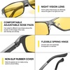 image:imageDUCO Night Vision Glasses For Men Night Time Driving Glasses For Men Anti Glare Black Square 9018Y Gunmetal Frame Night Vision Lens