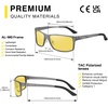 image:imageDUCO Night Vision Glasses For Men Night Time Driving Glasses For Men Anti Glare Black Square 9018Y Gunmetal Frame Night Vision Lens