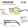image:imageDUCO Night Vision Glasses for Men Goggles for Driving Anti Glare Bright Night Aviator Stainless Steel G002YBlack Frame Night Vision Lens