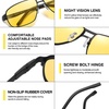 image:imageDUCO Night Vision Glasses for Men Goggles for Driving Anti Glare Bright Night Aviator Stainless Steel G002YBlack Frame Night Vision Lens