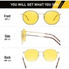 image:imageDUCO Night Vision Glasses for Men Women Chic Metal Polygon Frame AntiGlare UV400 Protection Yellow Polarized Lens 309YBlack Gold Frame Night Vision Lens