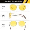 image:imageDUCO Night Vision Glasses for Men Women Chic Metal Polygon Frame AntiGlare UV400 Protection Yellow Polarized Lens 309YGold Frame Night Vision Lens