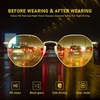 image:imageDUCO Night Vision Glasses for Men Women Chic Metal Polygon Frame AntiGlare UV400 Protection Yellow Polarized Lens 309YGold Frame Night Vision Lens