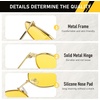image:imageDUCO Night Vision Glasses for Men Women Chic Metal Polygon Frame AntiGlare UV400 Protection Yellow Polarized Lens 309YGold Frame Night Vision Lens