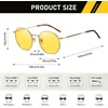 image:imageDUCO Night Vision Glasses for Men Women Chic Metal Polygon Frame AntiGlare UV400 Protection Yellow Polarized Lens 309YGold Frame Night Vision Lens