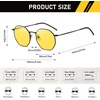 image:imageDUCO Night Vision Glasses for Men Women Chic Metal Polygon Frame AntiGlare UV400 Protection Yellow Polarized Lens 309YMatte Black Frame Night Vision Lens