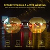 image:imageDUCO Night Vision Glasses for Men Women Chic Metal Polygon Frame AntiGlare UV400 Protection Yellow Polarized Lens 309YMatte Black Frame Night Vision Lens