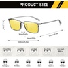image:imageDUCO Night Vision Glasses for Men and Women Anti Glare Night Driving Glasses Polarized UV400 Protection 306Y