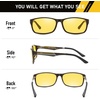 image:imageDUCO Night Vision Glasses for Men and Women Anti Glare Night Driving Glasses Polarized UV400 Protection Yellow Glasses 223 Brown Frame Night Vision Lens
