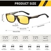 image:imageDUCO Night Vision Glasses for Men and Women Anti Glare Night Driving Glasses Polarized UV400 Protection Yellow Glasses 223 Brown Frame Night Vision Lens