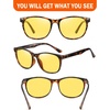 image:imageDUCO Night Vision Glasses for Men and Women Anti Glare Night Driving Glasses Polarized UV400 Protection Yellow Glasses 223 Brown Tortoise Frame Night Vision Lens