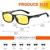 image:imageDUCO Night Vision Glasses for Men and Women Anti Glare Night Driving Glasses Polarized UV400 Protection Yellow Glasses 223 Matte Black Frame Night Vision Lens