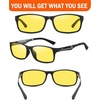 image:imageDUCO Night Vision Glasses for Men and Women Anti Glare Night Driving Glasses Polarized UV400 Protection Yellow Glasses 223 Matte Black Frame Night Vision Lens