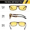 image:imageDUCO Night Vision Glasses for Men and Women Anti Glare Night Driving Glasses Polarized UV400 Protection Yellow Glasses 223 Tortoise Frame Night Vision Lens