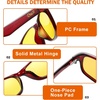 image:imageDUCO Night Vision Glasses for Men and Women Anti Glare Night Driving Glasses Polarized UV400 Protection Yellow Glasses 223 Transparent Wine Red Frame Night Vision Lens