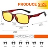 image:imageDUCO Night Vision Glasses for Men and Women Anti Glare Night Driving Glasses Polarized UV400 Protection Yellow Glasses 223 Transparent Wine Red Frame Night Vision Lens